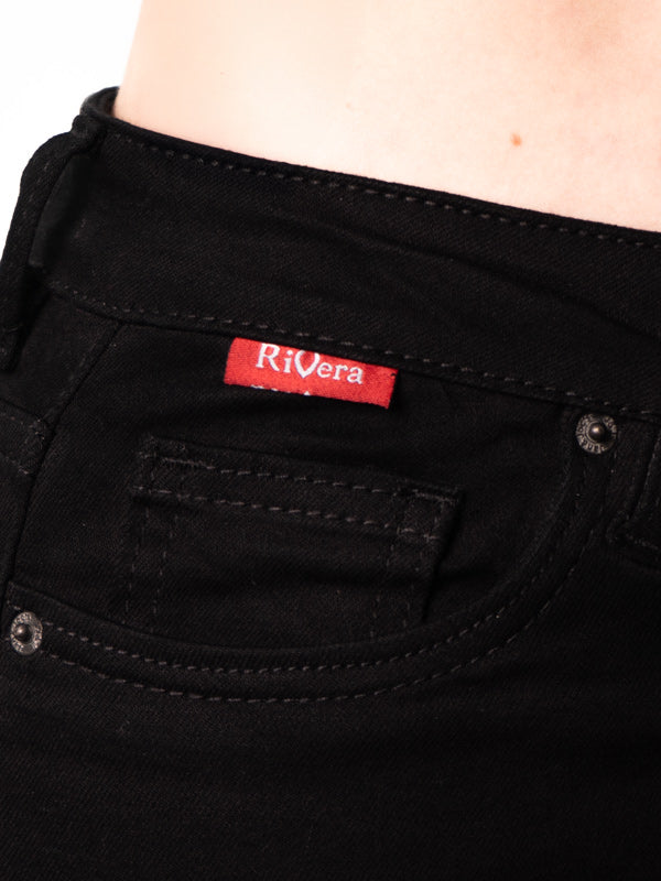 JEANS CLASICO NEGRO 1 BOTON TIRO ALTO REF-7370