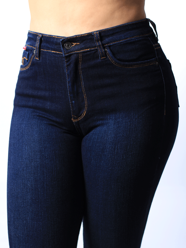 JEANS CLASICO TONO OSCURO 1 BOTON TIRO ALTO REF-7393