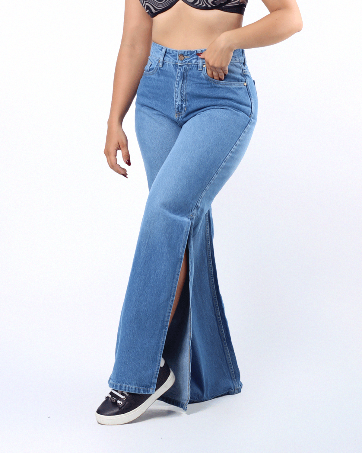 JEAN WIDE LEG CLARO 1 BOTON REF-7431