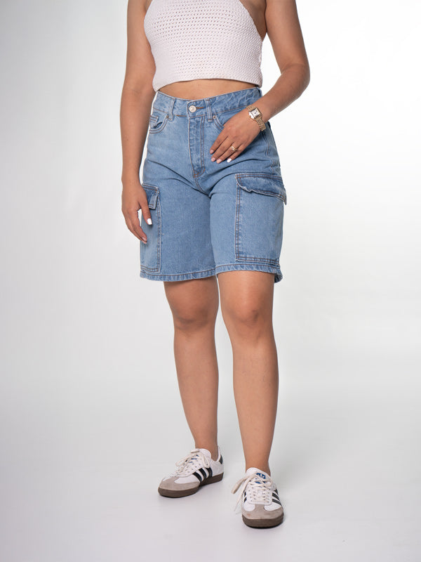 BIKER SHORT JEANS CARGO REF - 7404