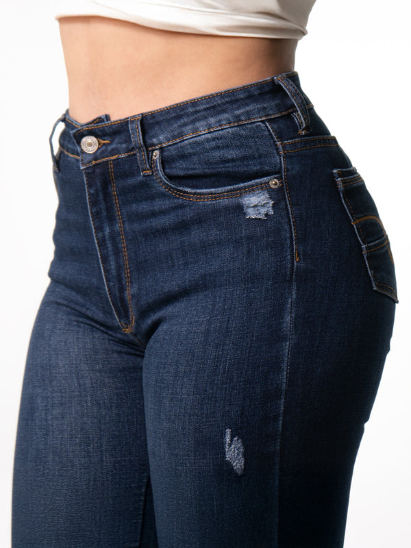 JEAN CLASICO OSCURO DESTROYER 1 BOTON TIRO ALTO REF-7410