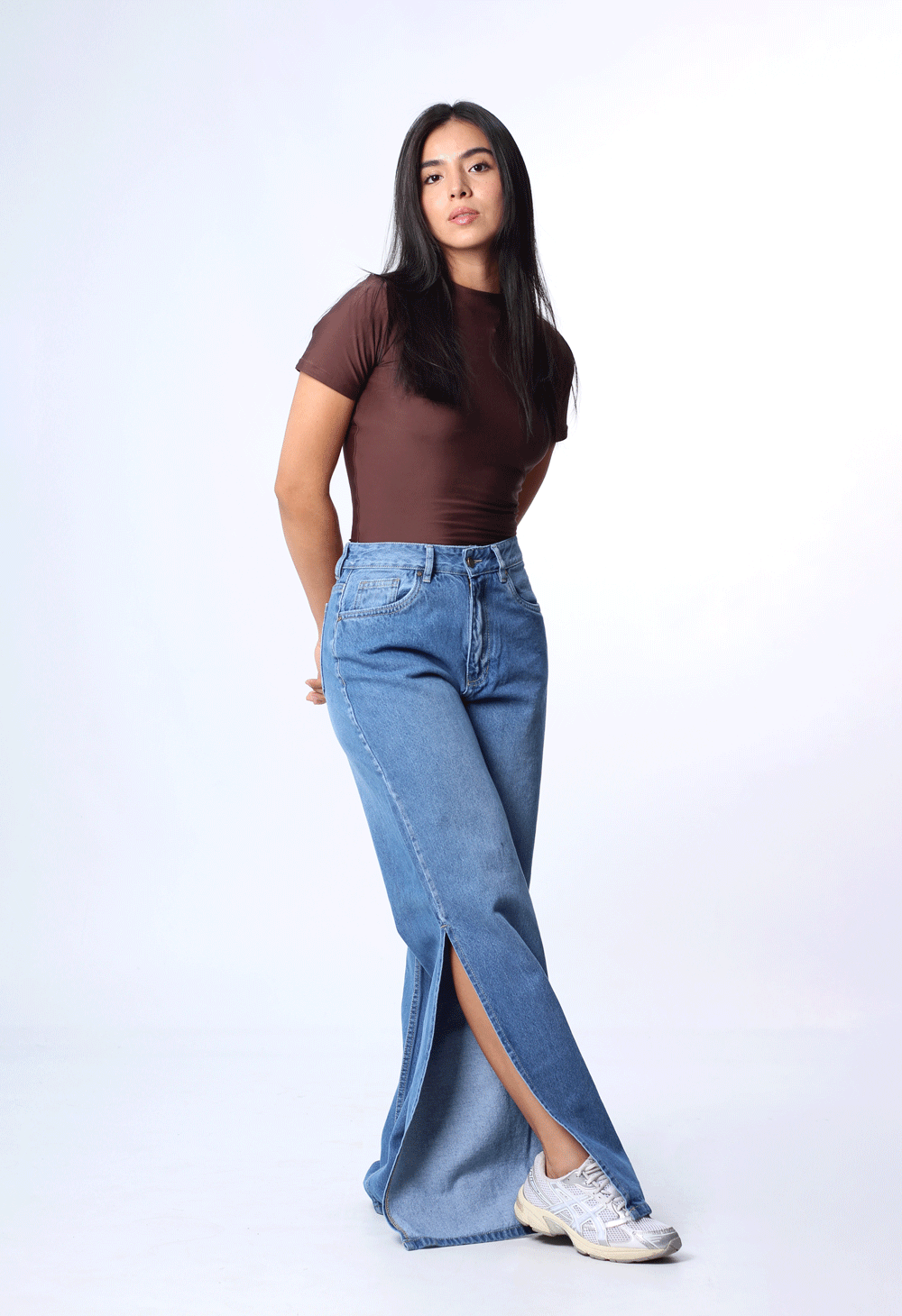 JEAN WIDE LEG CLARO 1 BOTON REF-7431