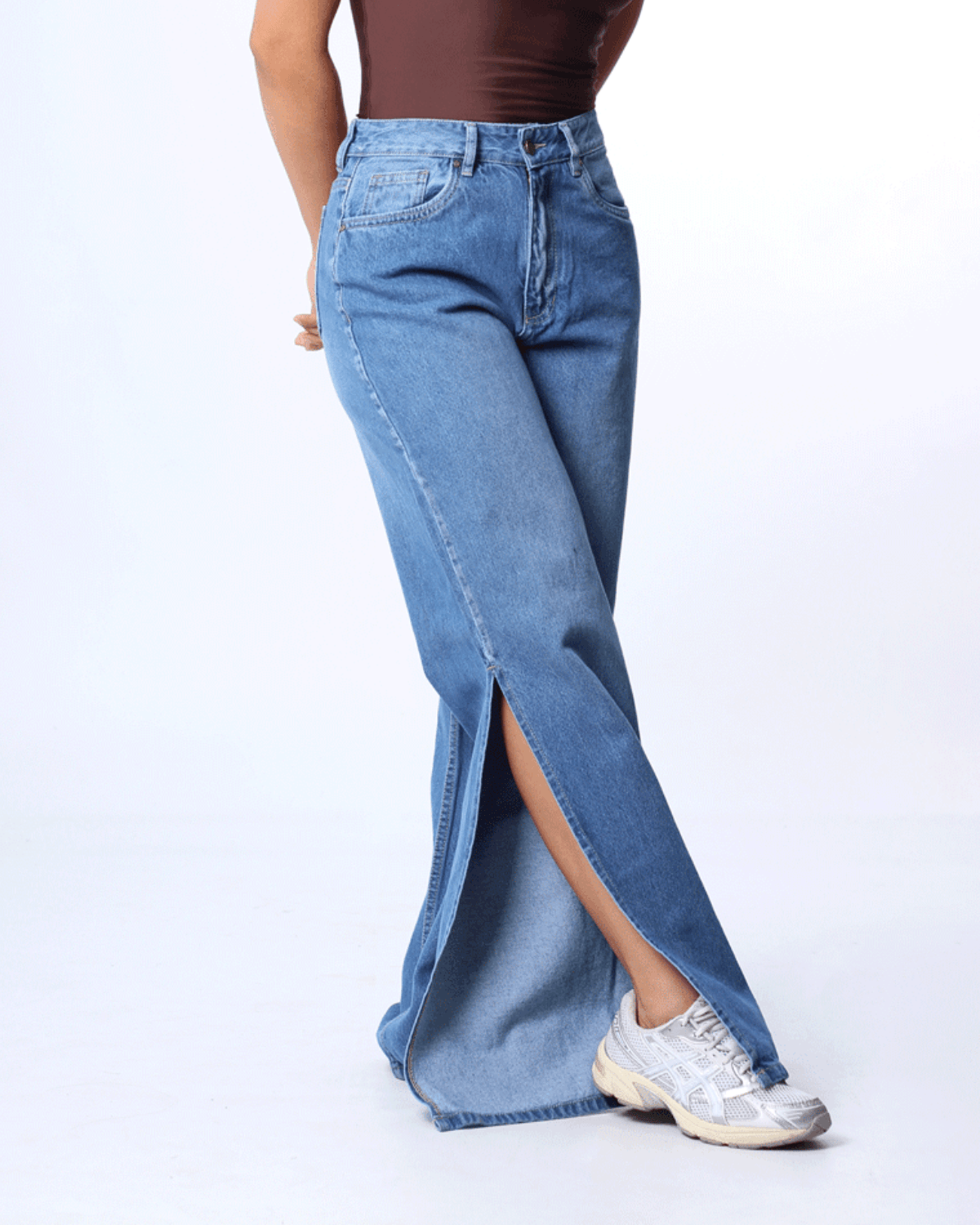 JEAN WIDE LEG CLARO 1 BOTON REF-7431
