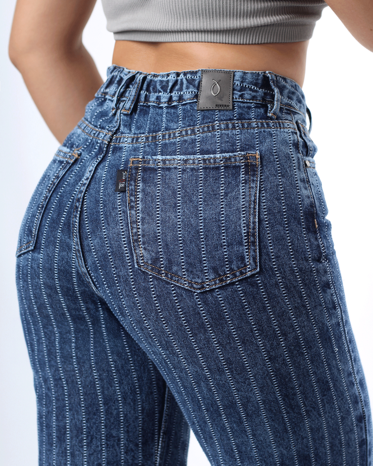 JEAN WIDE LEG AZUL OSCURO 1 BOTON REF 7444