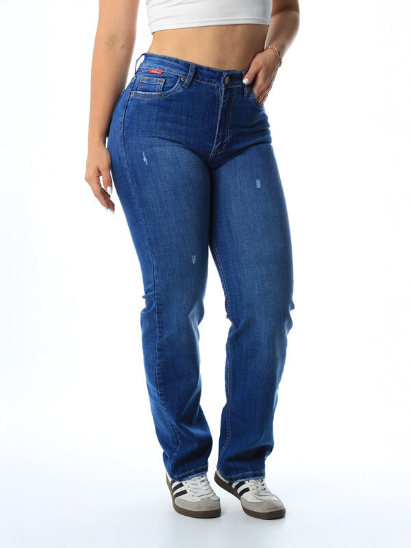 JEAN BOTA RECTA TONO MEDIO 1 BOTON TIRO ALTO REF - 2093