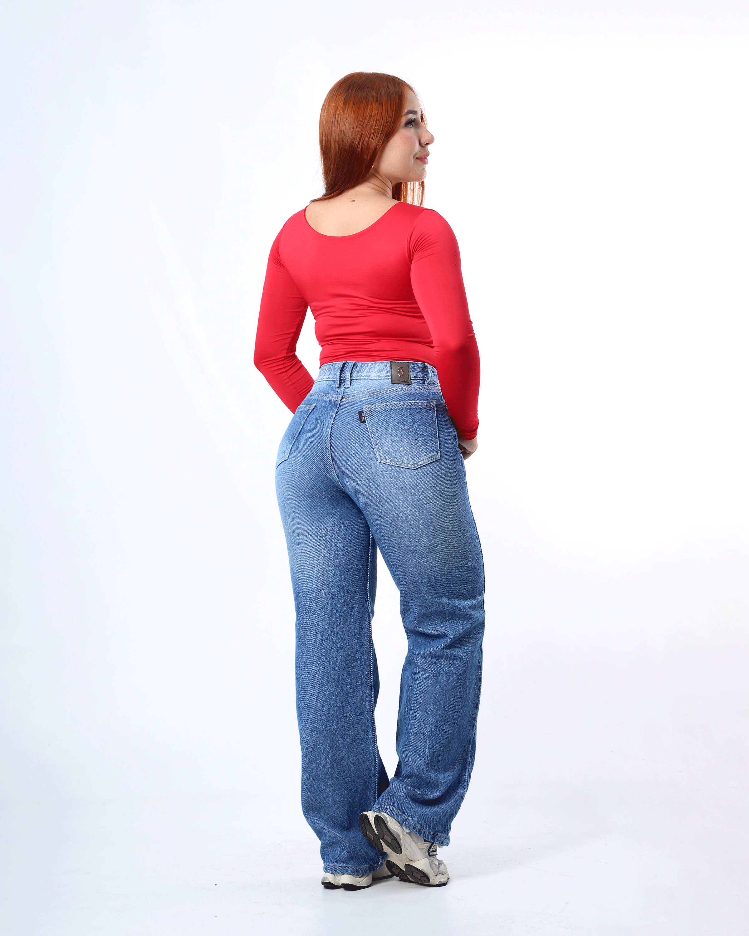 JEAN WIDE LEG MEDIO CLARO 1 BOTON REF-7343
