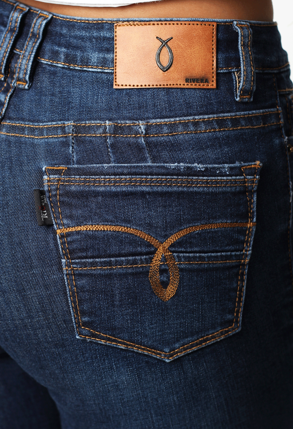 JEANS CLÁSICO SKINNY TONO OSCURO 1 BOTON TIRO ALTO REF-7392