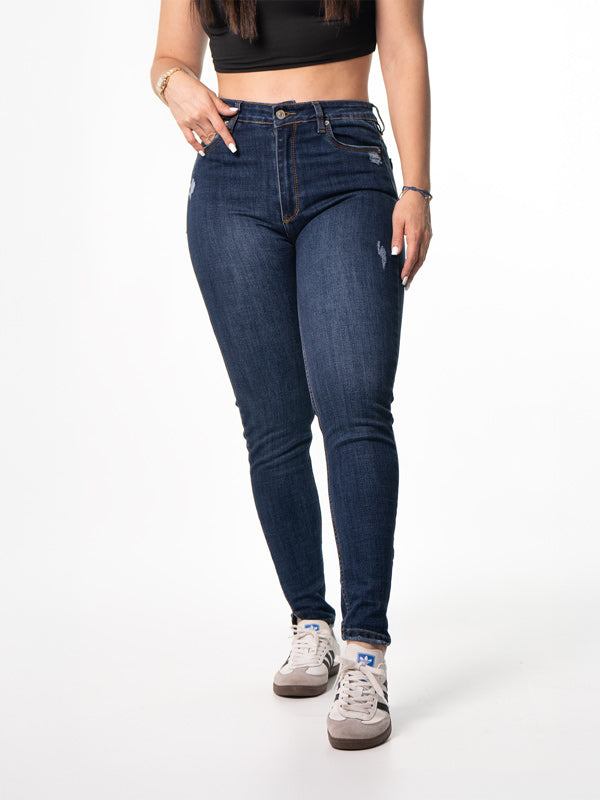 JEAN CLASICO OSCURO DESTROYER 1 BOTON TIRO ALTO REF-7410