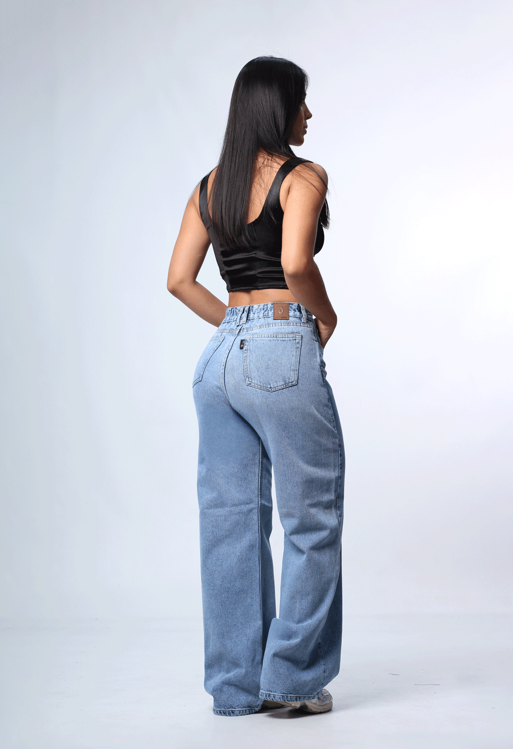 JEAN WIDE LEG CLARO 1 BOTON REF-7415
