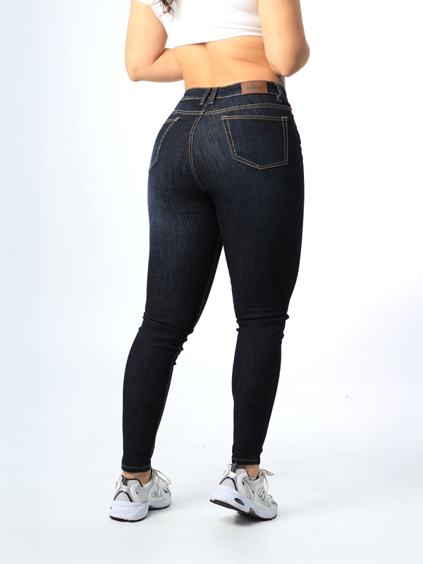 JEAN CLASICO OSCURO 1 BOTON TIRO ALTO REF 7419