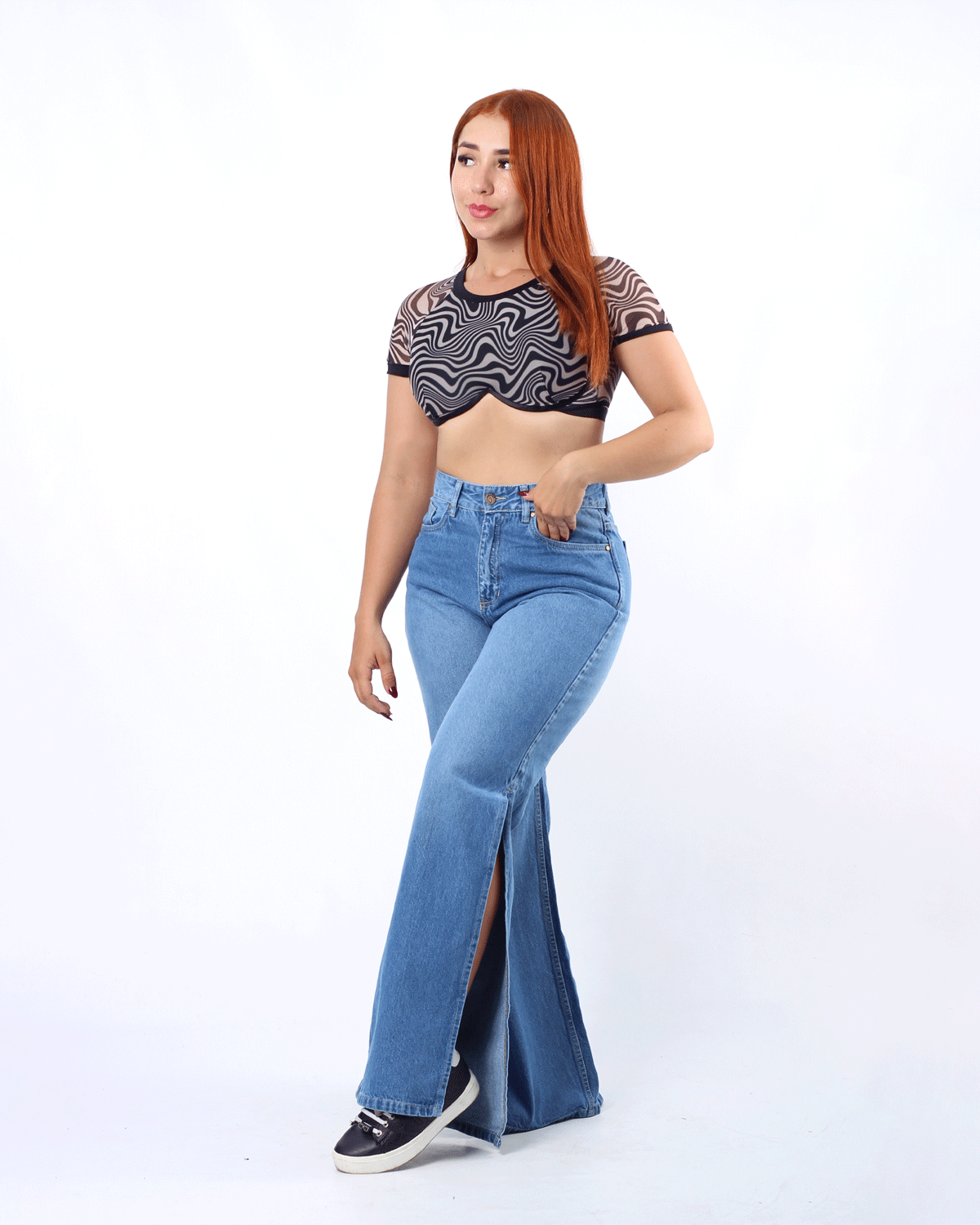JEAN WIDE LEG CLARO 1 BOTON REF-7431