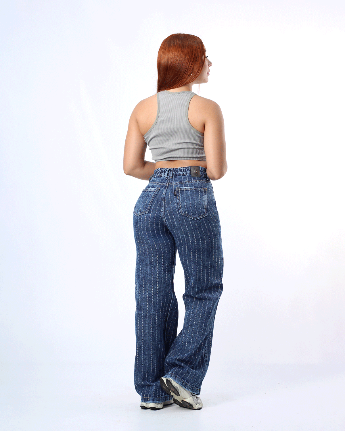 JEAN WIDE LEG AZUL OSCURO 1 BOTON REF 7444