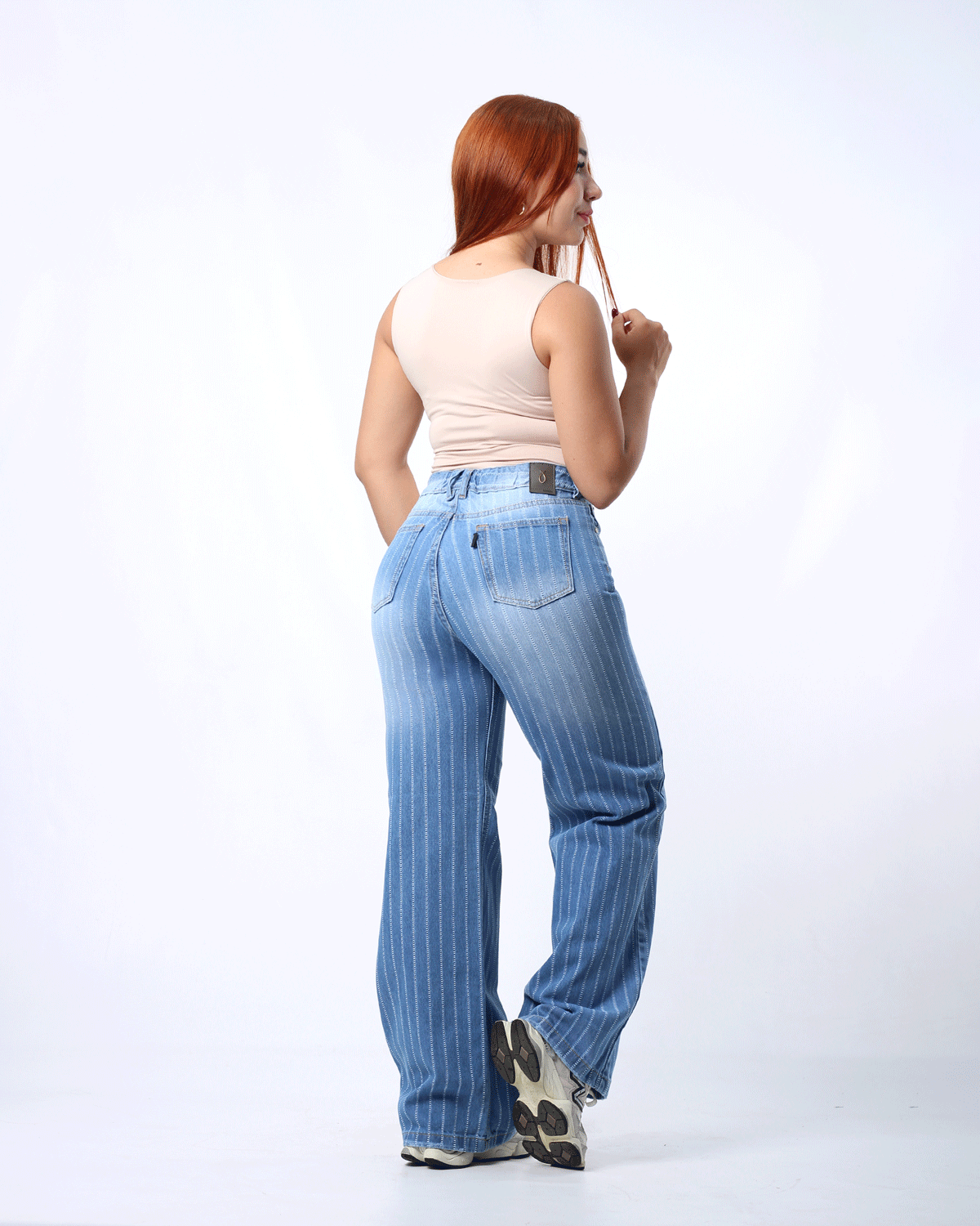 JEAN WIDE LEG AZUL CLARO 1 BOTON REF 7455
